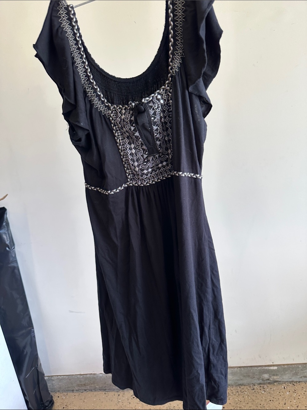 RXB Black Midi Dress with Silver Embroidery